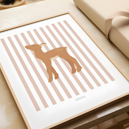 READY TO POST - A5 Striped Deer Print