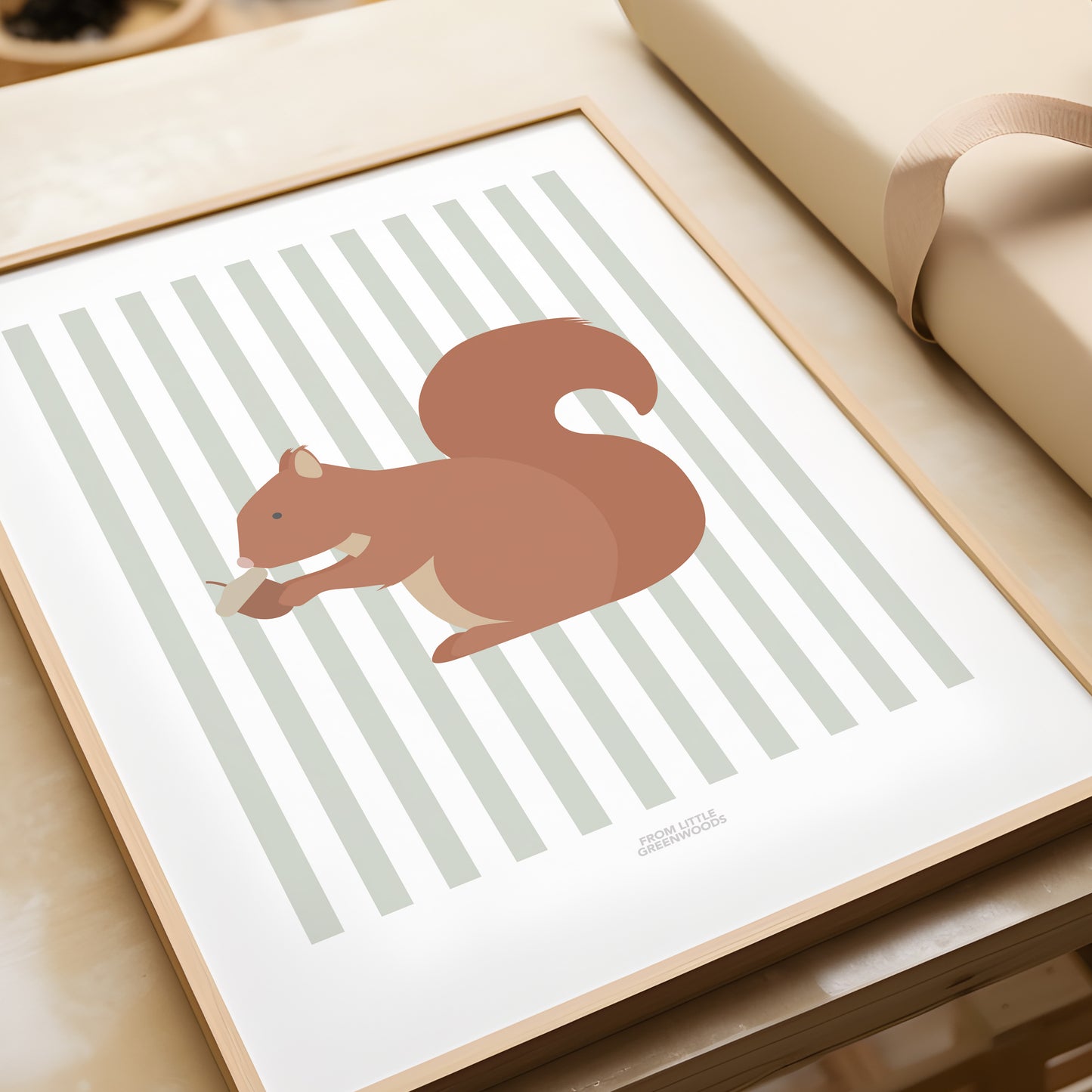 READY TO POST - A5 Striped Squirrel Print
