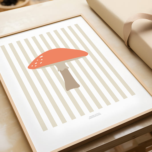 READY TO POST - A5 Striped Toadstool Print