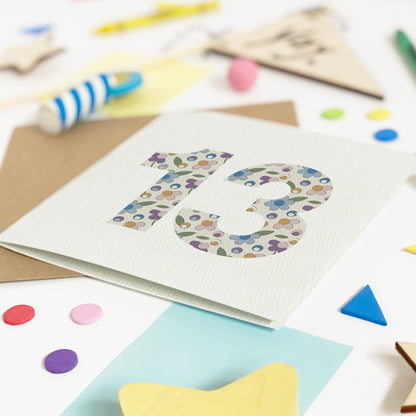 READY TO POST - Age 13 Thirteenth Birthday Card