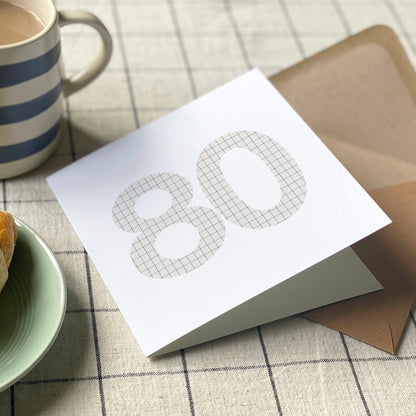 READY TO POST - Age 80 Eightieth Birthday Card