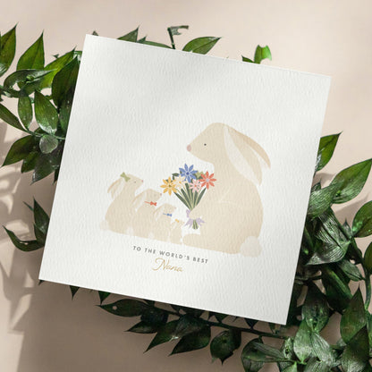 Personalised Bunny Mother's Day Card
