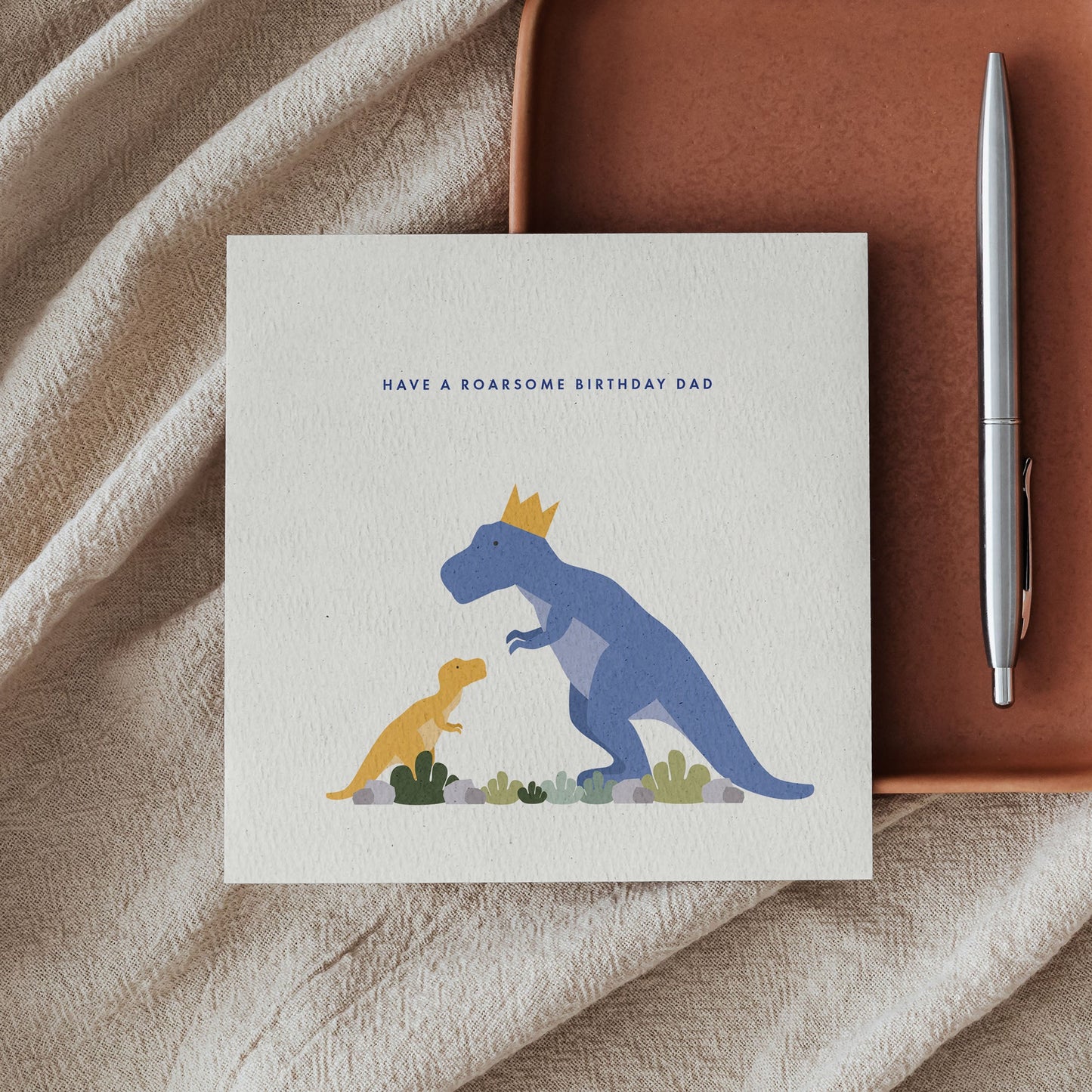 Personalised Dinosaur Birthday Card for Daddy from the Kids