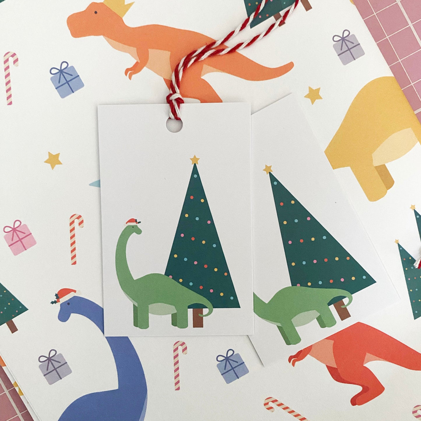 Festive Dinosaur Christmas Wrapping Paper