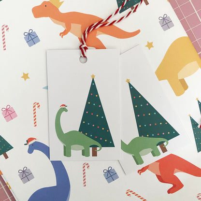 Festive Dinosaur Christmas Wrapping Paper