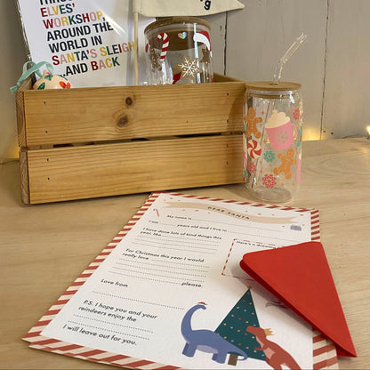 Dinosaur Themed Children's Letter to Santa with Envelope