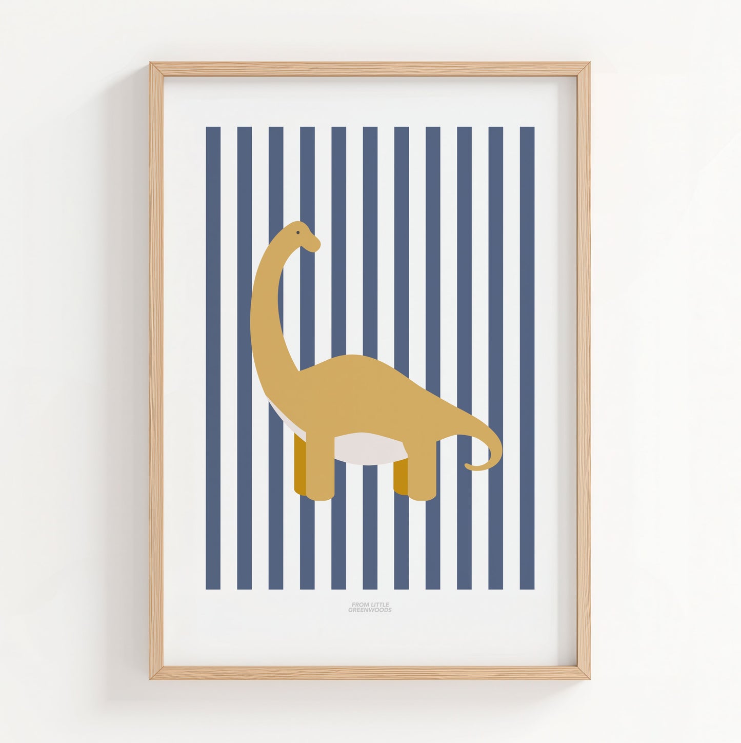 Diplodocus Print - Blue Stripes