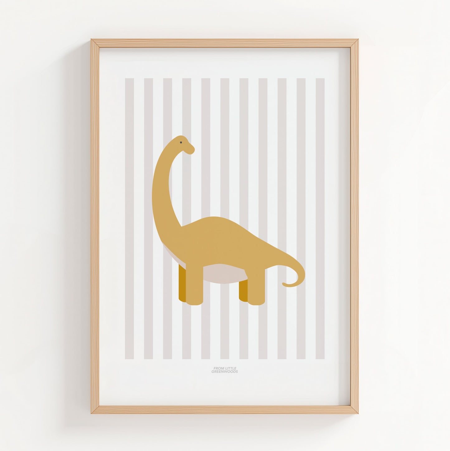 Diplodocus Print - Grey Stripes