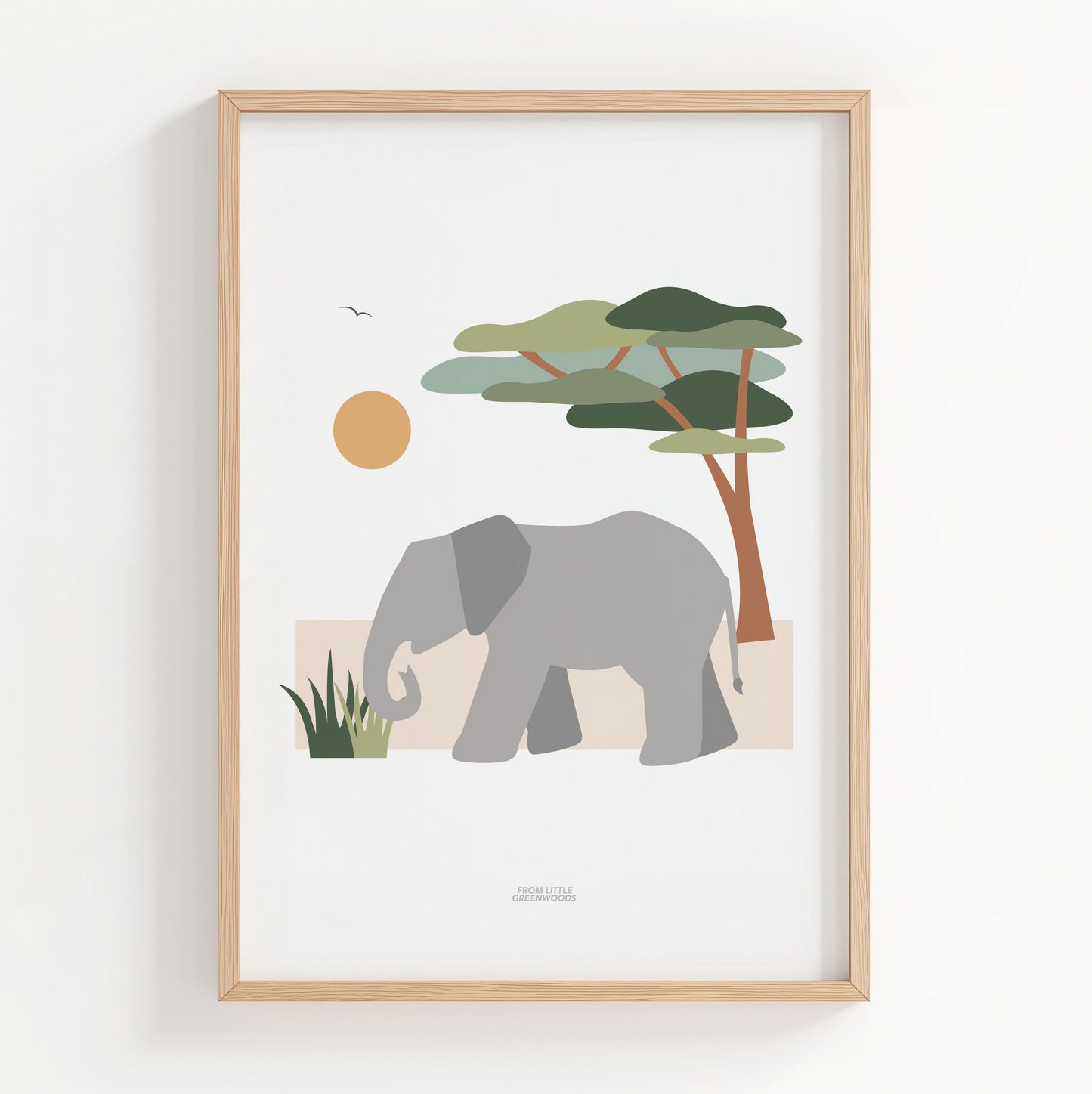 Children's Elephant Safari Print