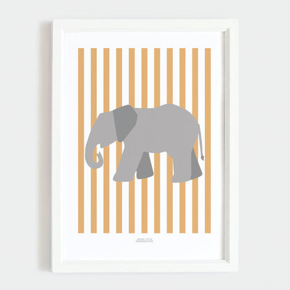 Children's Striped Elephant Print - Yellow