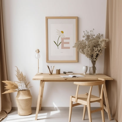 Single Stem Daisy Initial Print