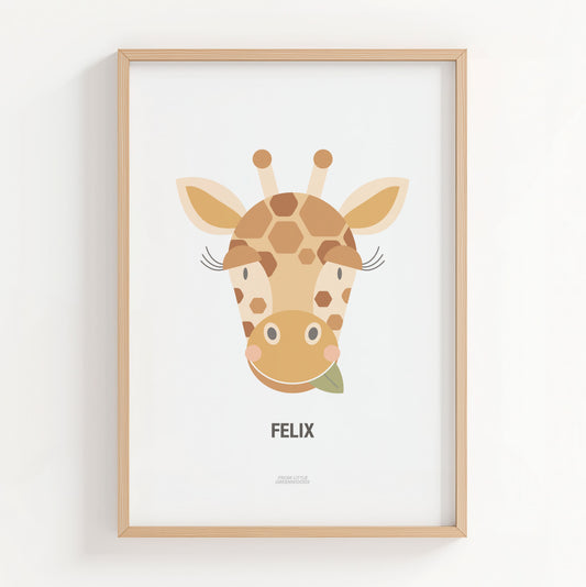 Personalised Kid's Giraffe Print