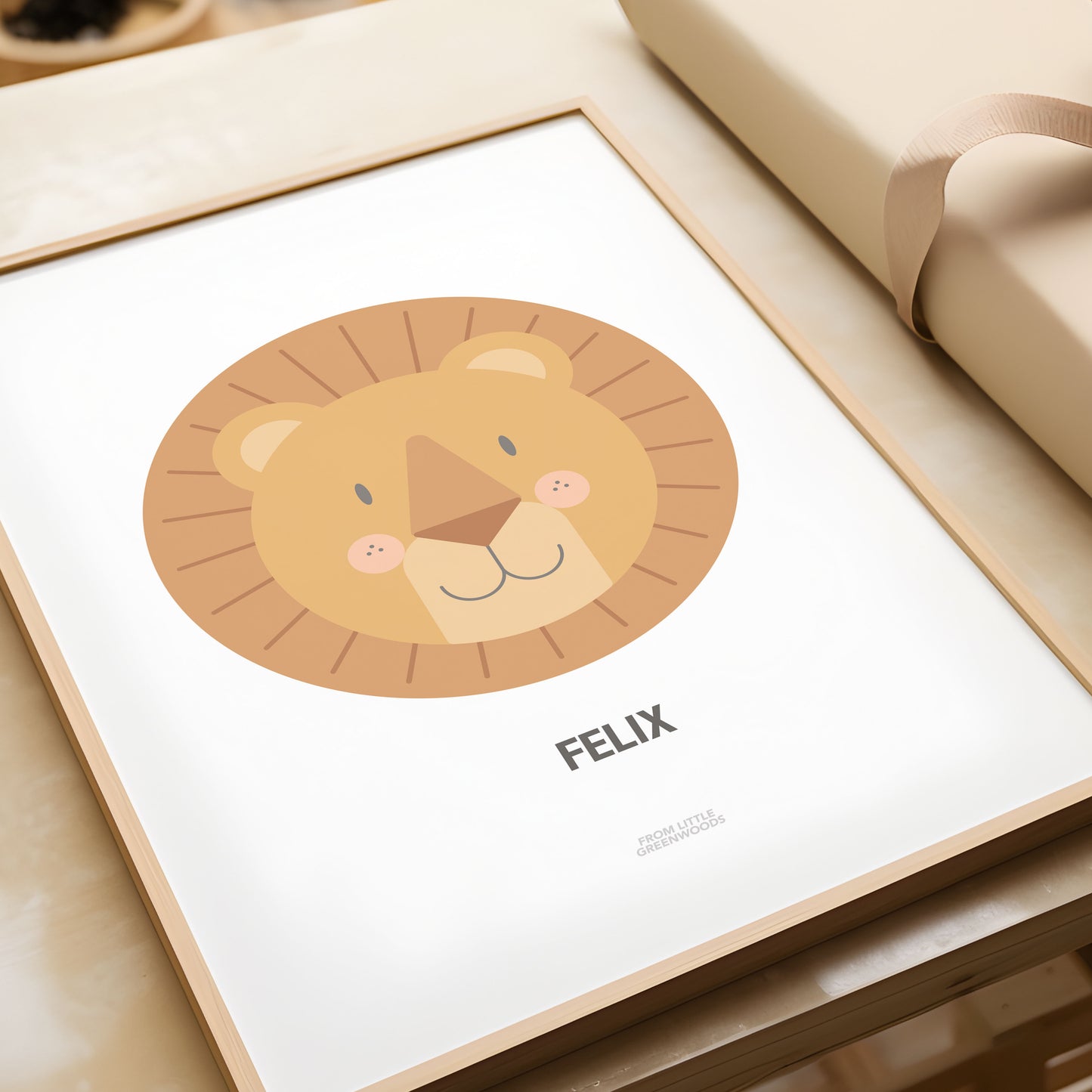 Personalised Children's Lion Print