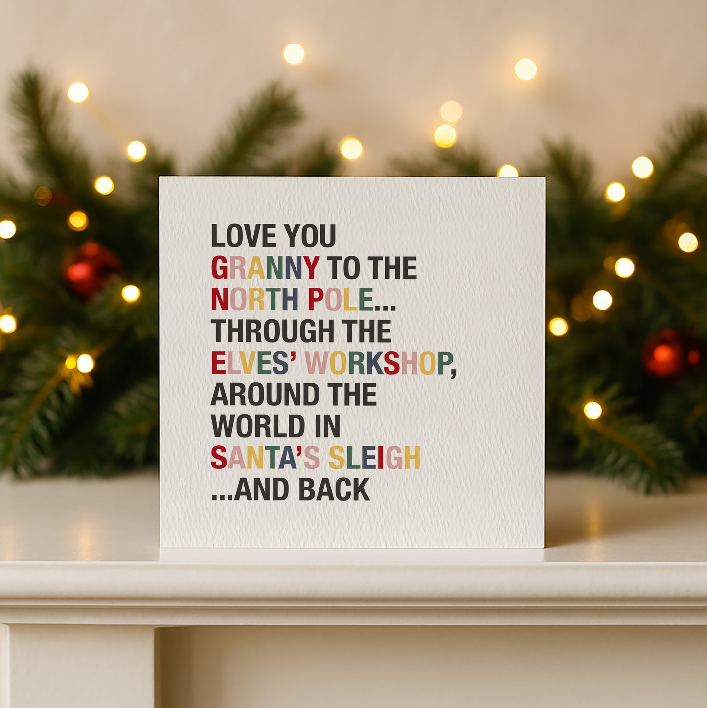READY TO POST - Love You to the North Pole Christmas Card - For Girls, Women & Female Family