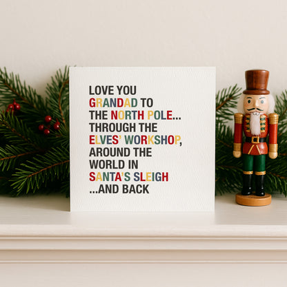 READY TO POST - Love You to the North Pole Christmas Card - For Boys, Men & Male Family
