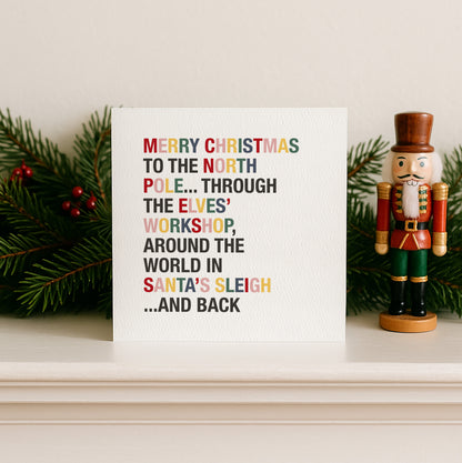 READY TO POST - Merry Christmas to the North Pole Christmas Card