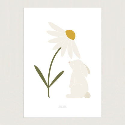 READY TO POST - A5 Bunny with Daisy Print