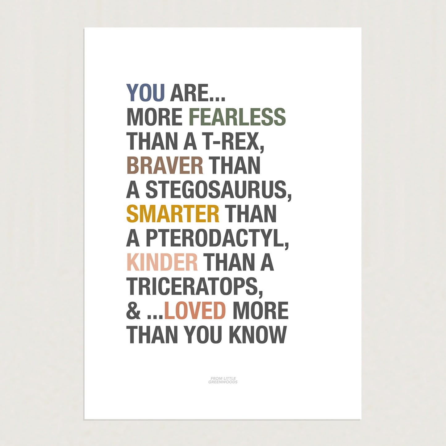 READY TO POST - A4 Dinosaur Affirmations Print