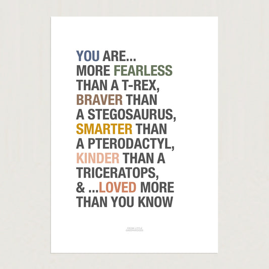 READY TO POST - A4 Dinosaur Affirmations Print