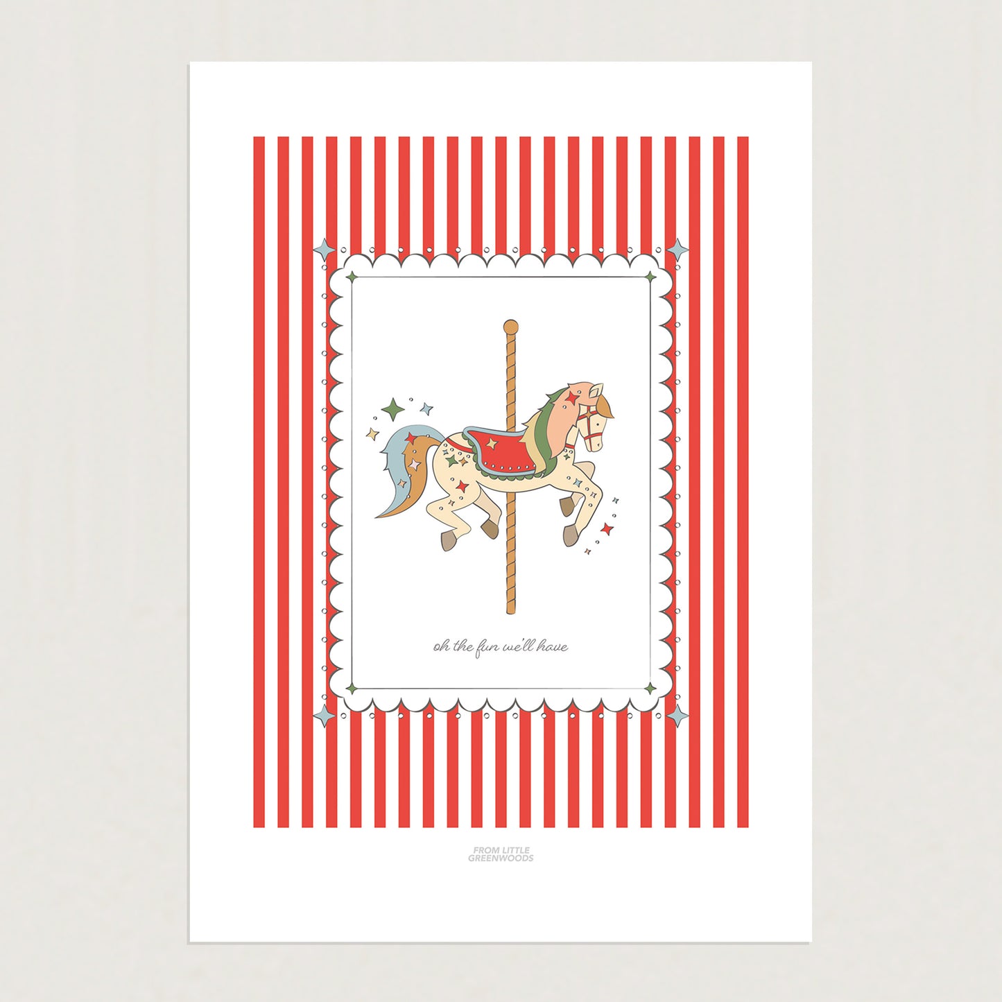 READY TO POST - A5 Funfair Carousel Print