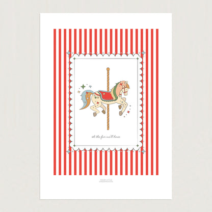 READY TO POST - A5 Funfair Carousel Print