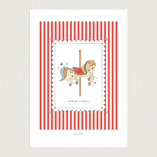 READY TO POST - A4 Funfair Carousel Print