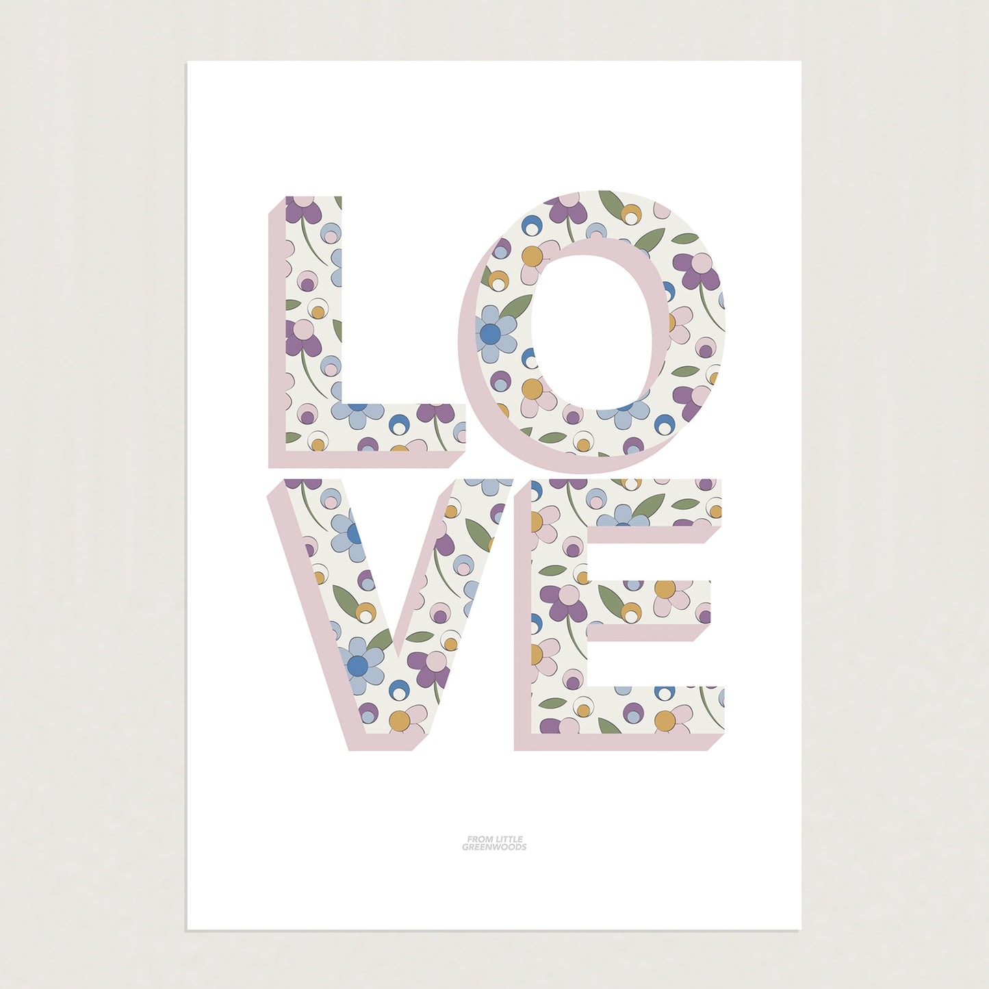 READY TO POST - A4 Ditsy Flower Love Print