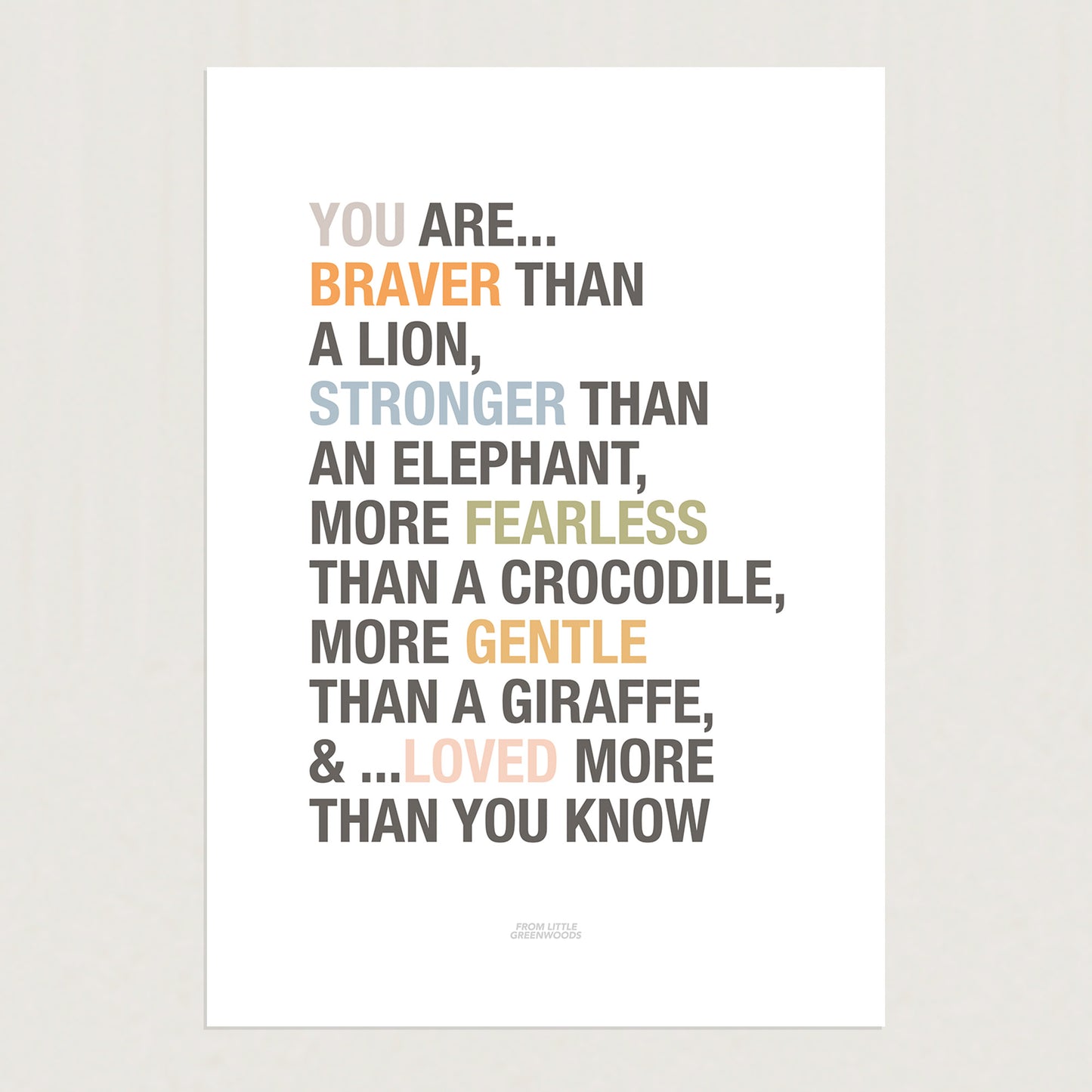 READY TO POST - A4 Safari Affirmations Print