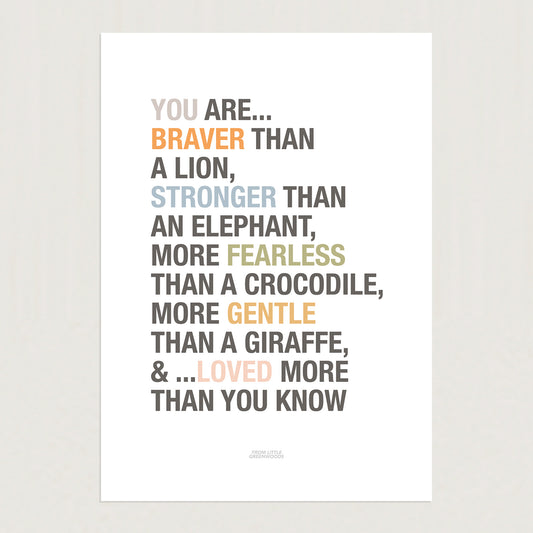 READY TO POST - A4 Safari Affirmations Print