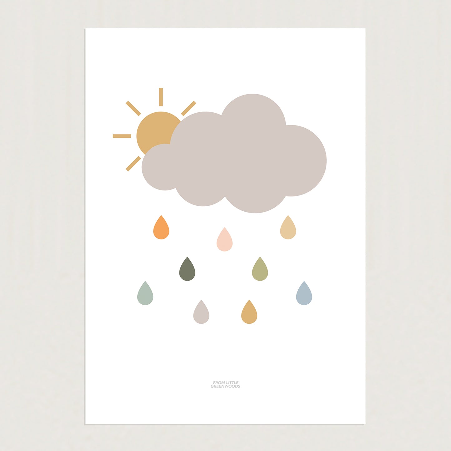 READY TO POST - A4 Safari Raincloud Print