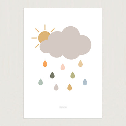 READY TO POST - A4 Safari Raincloud Print