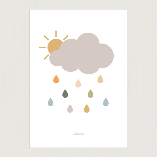 READY TO POST - A4 Safari Raincloud Print
