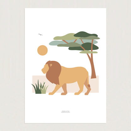 READY TO POST - A4 Lion Safari Print