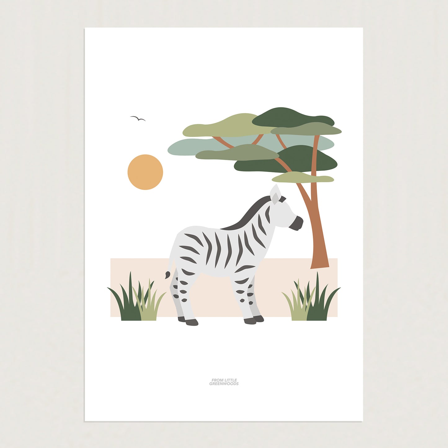 READY TO POST - A4 Zebra Safari Print