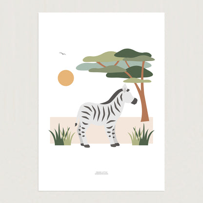 READY TO POST - A4 Zebra Safari Print
