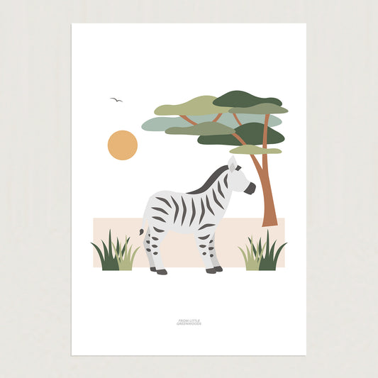 READY TO POST - A4 Zebra Safari Print