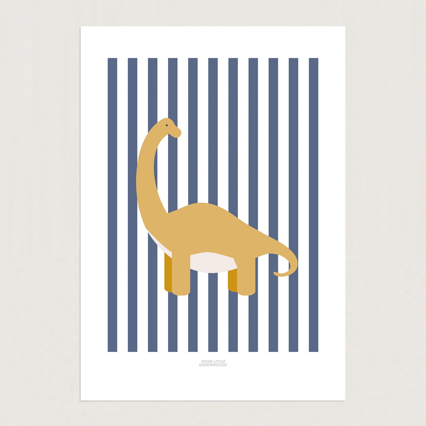 READY TO POST - A4 Striped Diplodocus Print