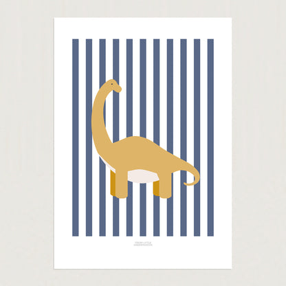READY TO POST - A4 Striped Diplodocus Print