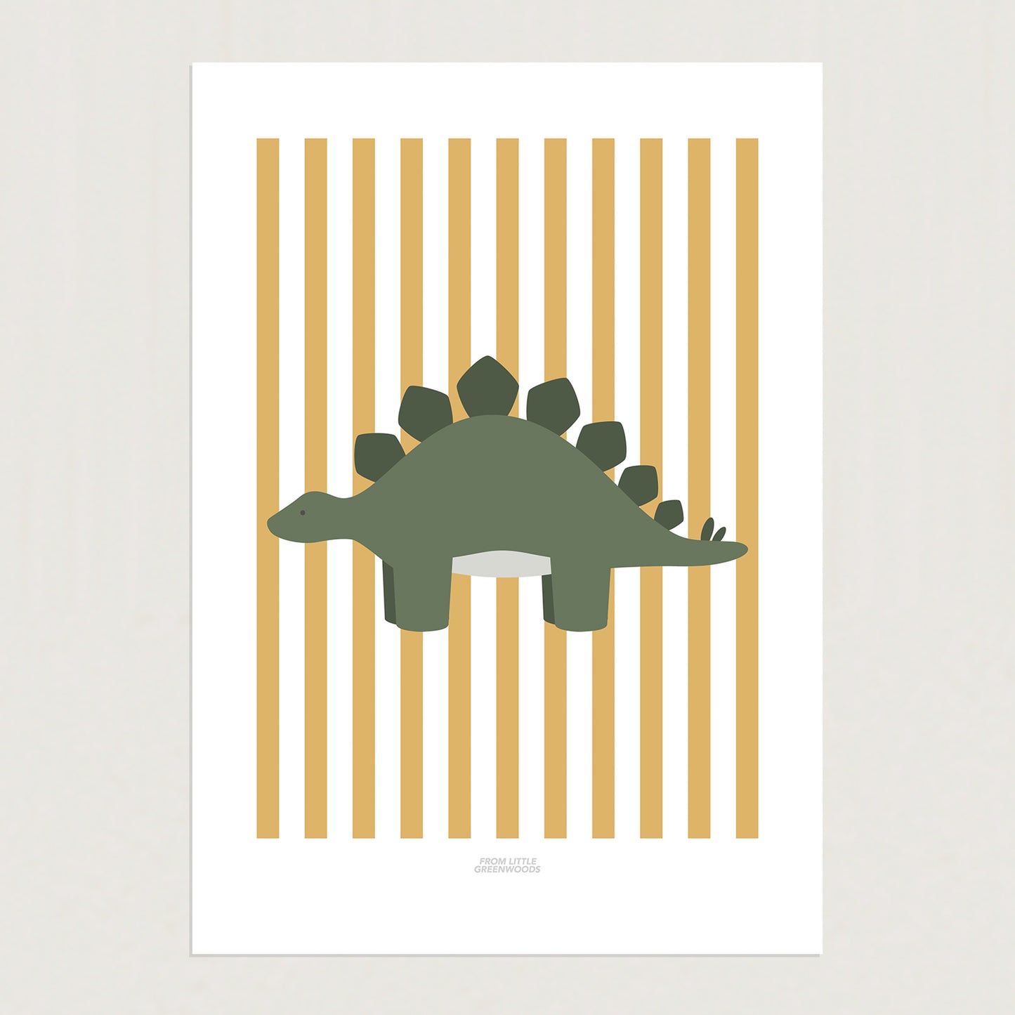 READY TO POST - A4 Striped Stegosaurus Print