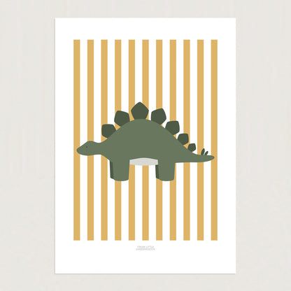 READY TO POST - A4 Striped Stegosaurus Print