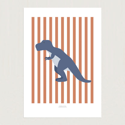 READY TO POST - A4 Striped T-Rex Print