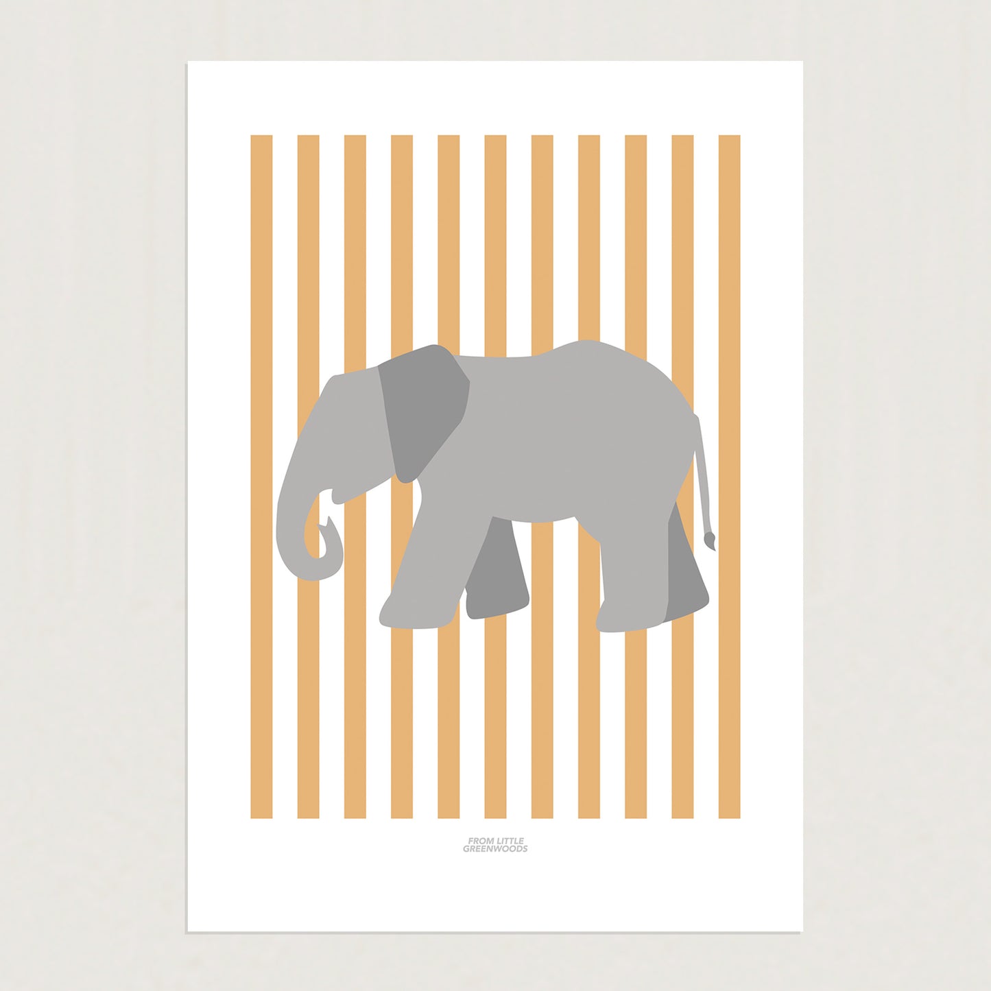 READY TO POST - A5 Striped Elephant Print