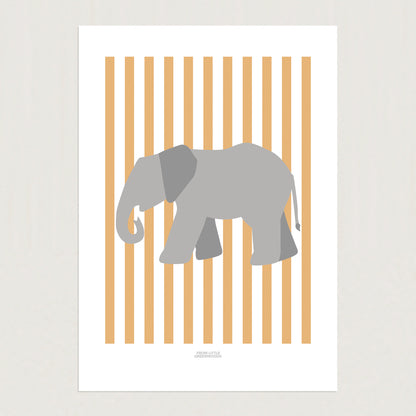 READY TO POST - A5 Striped Elephant Print