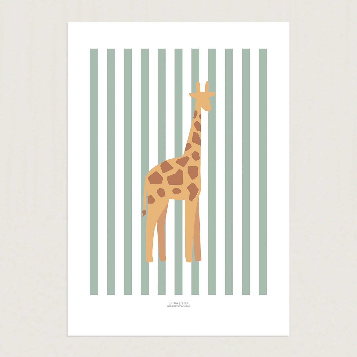 READY TO POST - A4 Striped Giraffe Print