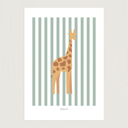 READY TO POST - A4 Striped Giraffe Print