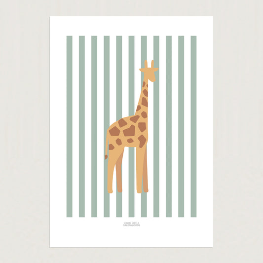 READY TO POST - A4 Striped Giraffe Print