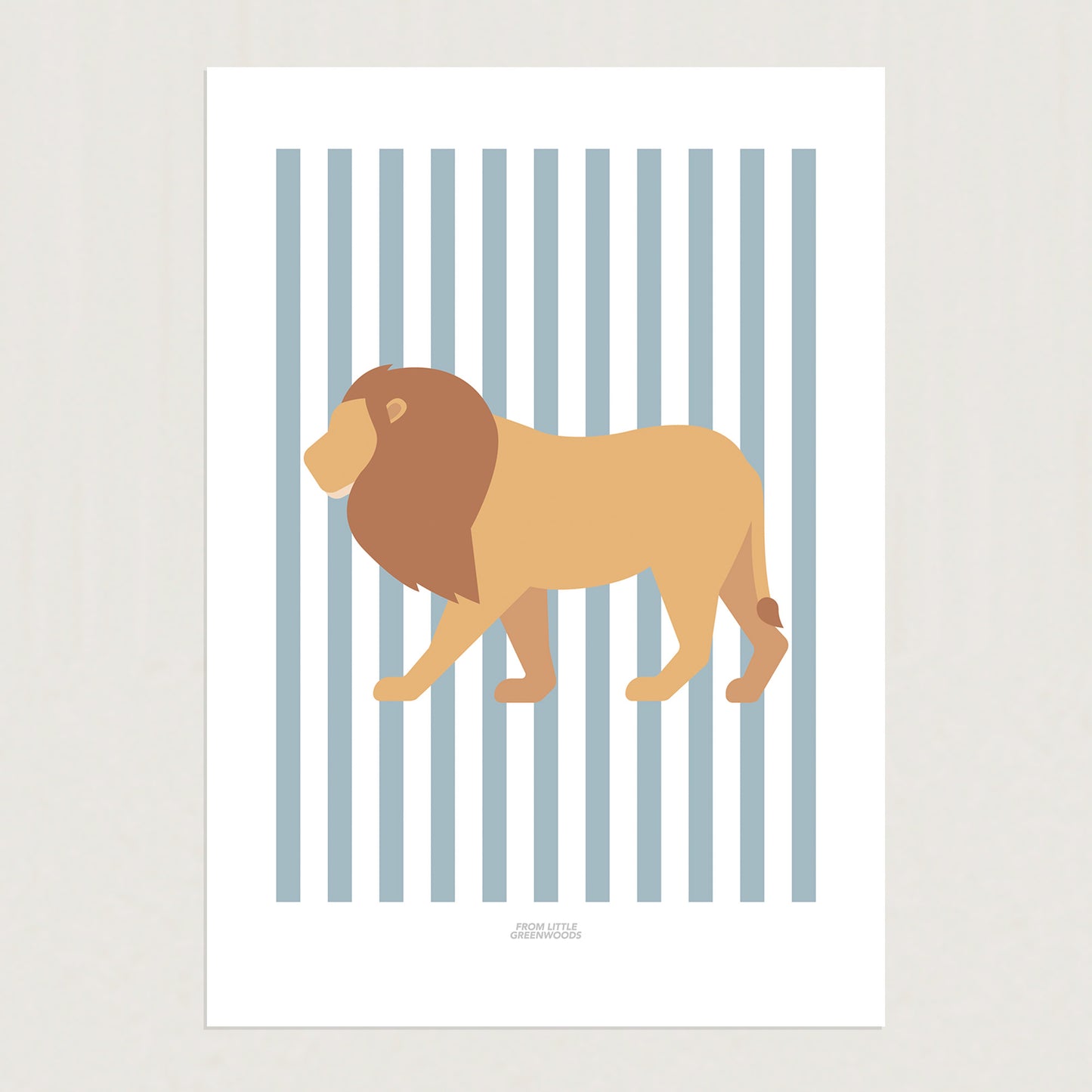 READY TO POST - A4 Striped Lion Print