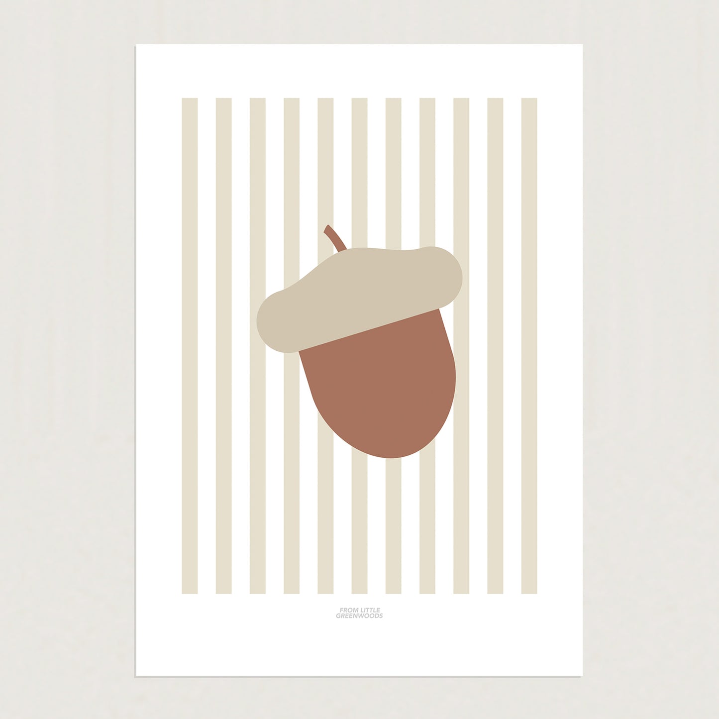 READY TO POST - A4 Striped Acorn Print