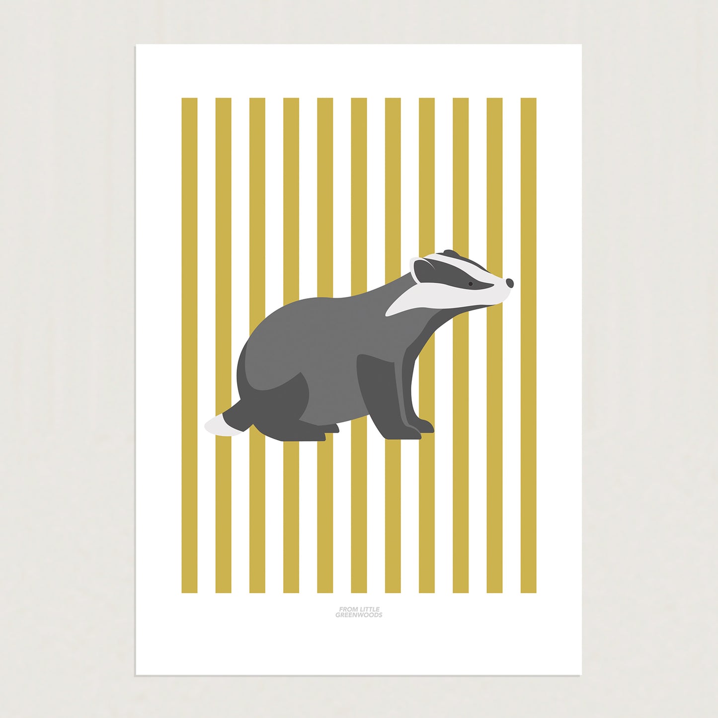 READY TO POST - A5 Striped Badger Print