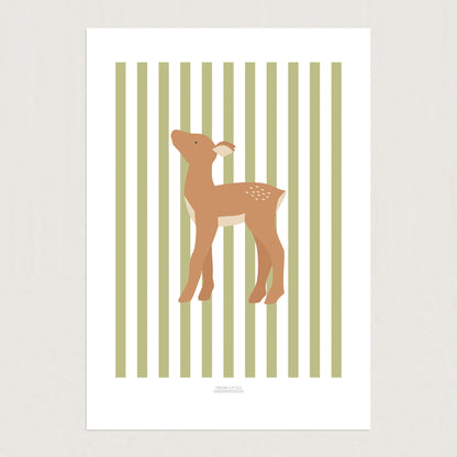 READY TO POST - A4 Striped Deer Print